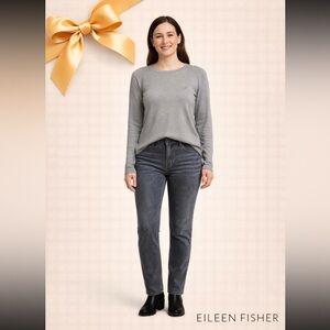 Eileen Fisher Organic Cotton Skinny Corduroy Pants Gray Size 16 NWT
